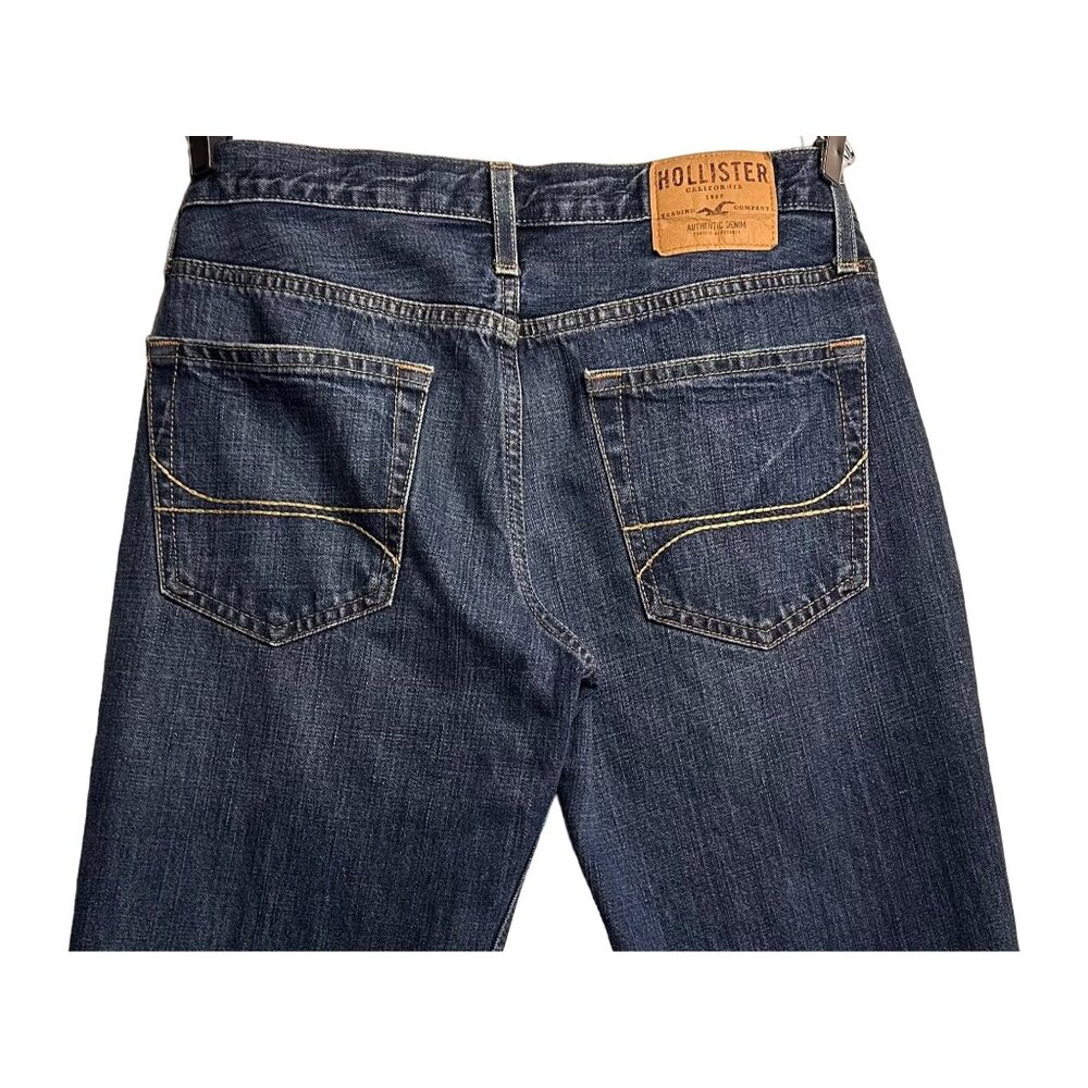 Y2K Hollister Jeans Sz 32 California Button Fly Classic Straight Leg Dark Denim